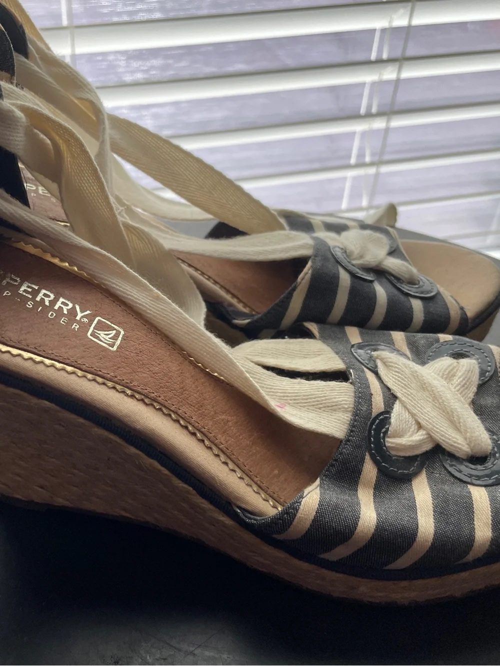 Sperry's Navy & White Stripe Palm Beach Espadrille